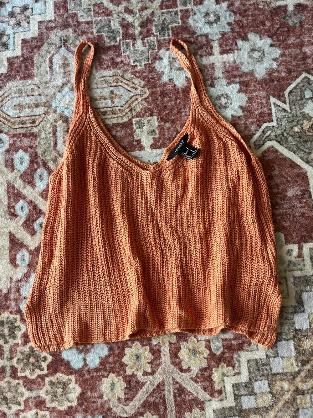 Forever 21 Rust Orange Knit Cropped Camisole